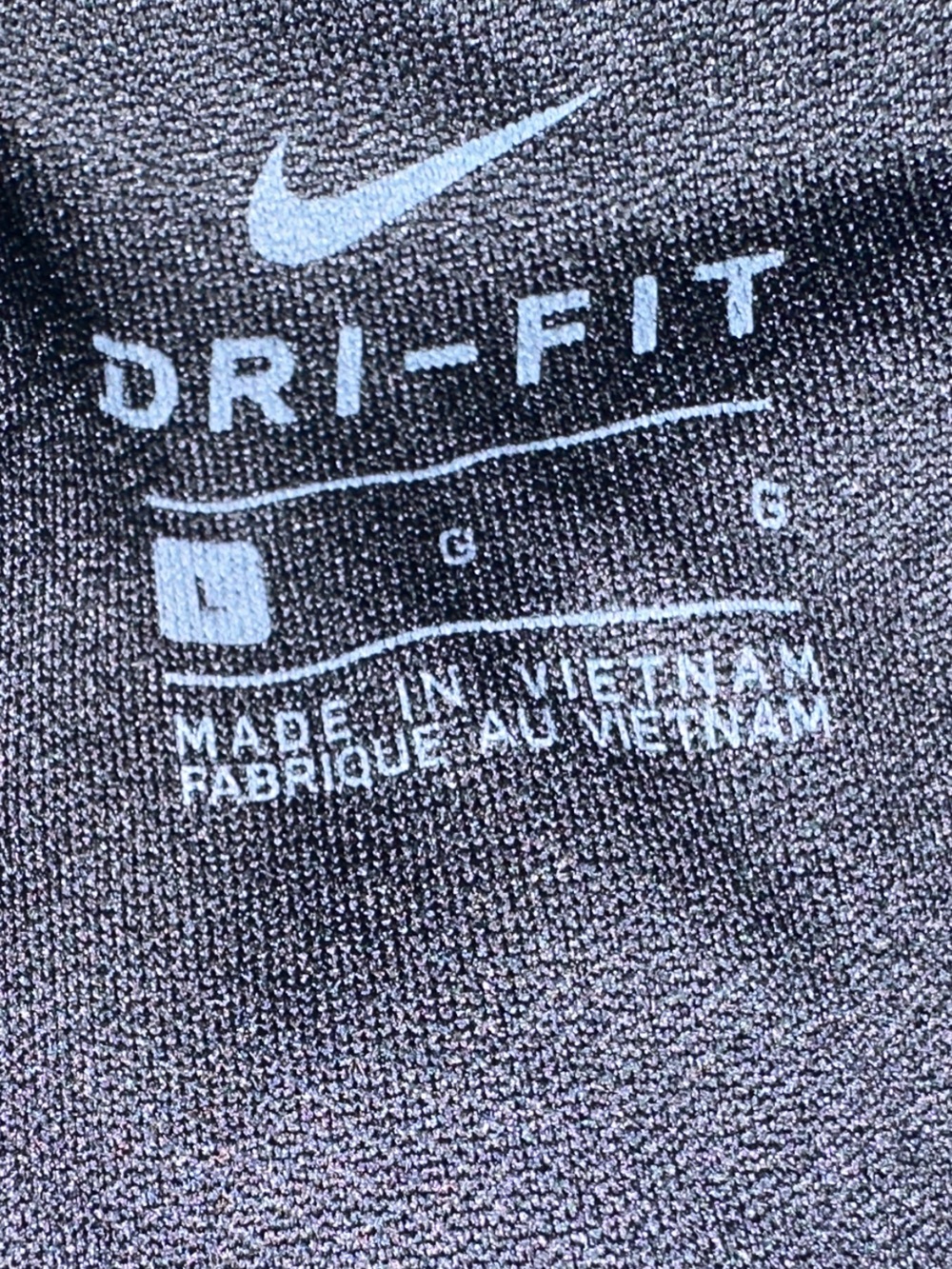 Nike Dri-FIT Black Athletic Top with White Logo - Picture 4 of 4